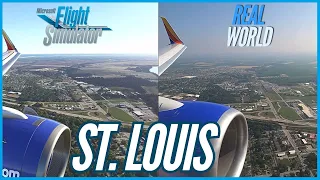 Microsoft Flight Simulator (FS2020) vs Real Life | Landing in St Louis | A320 vs B737 comparison