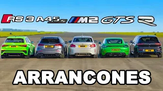 Audi RS3 vs AMG A45 vs BMW M2 vs Porsche Cayman GTS vs VW Golf R: ARRANCONES