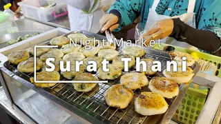 Walk thru Thai street food night market - Cycle touring in southern Thailand