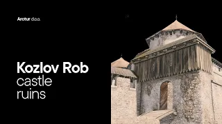 Tolmin - Castle ruins at Kozlov Rob (attempt of 3D reconstruction)