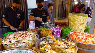 Super Spicy Seafood Salad ! Popular Soy Sauce Salmon & Crab Lotus Root Salad | Cambodian Street Food