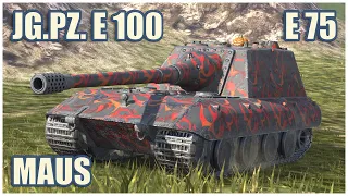 Jagdpanzer E 100, E 75 & Maus • WoT Blitz Gameplay