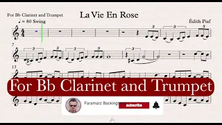 La Vie En Rose - Play Along for Bb Clarinet and Trumpet - Sheet Music