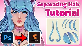 How To Prepare Characters For Live2D Cubism - Hair Separation [ Beginner Tutorial ]
