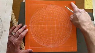 Drawing the Curving Grid using White Pencils (5-point perspective curvilinear Grid)