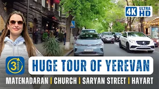 [4K] Huge tour of Yerevan 🚶 Matenadaran 📜 Armenian Church 🌳 Saryan Street 🕌 Mosque 🥘 Hummus Kimchi