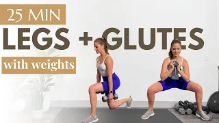 25 MIN LEG & GLUTE WORKOUT with dumbbells | At Home Lower Body Dumbbell Workout | No Talking