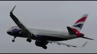 Storm Ciara Insane & Scary Go-Arounds at London Heathrow Airport