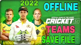 CRICKET 19: OFFLINE TEAMS SAVE FILE| TEAM DOCUMENTS| CRICKET 19 OFFLINE PATCH| #GameAttic #Cricket19