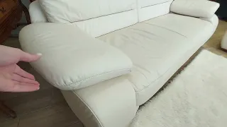 Шкіряний тримісний диван з пуфом,  меблі б.в з Європи