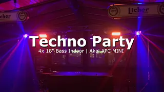 Techno Party | AKAI APC MINI + DasLight | 4x18" |  PA Anlagen Aufbau | Julianjustparty