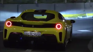 LOUD Ferrari 488 Pista w/ Straight Pipe Exhaust in Monaco - Police, Accelerations & Sounds!