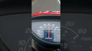 honda sh50 does a good 40+ with its new multivar and 9.5 g rollers