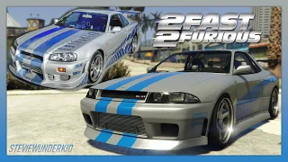 GTA 5: Brian's '2Fast 2Furious' Nissan Skyline R34 GT-R - Annis Elegy Retro Custom REPLICA BUILD!