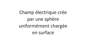 3-COURS: Champ électrique créé par une sphère uniformément chargée