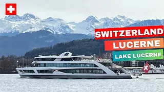 Lucerne Switzerland 4K HDR/🚢Lake Lucerne/Lucerne Town/Walking Tour in Lucerne/Swiss View