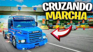 CAUSANDO SAINDO DO PEDAGIO CRUZANDO MARCHA 😍 SCANIA 143 V8