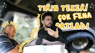 YOLDAYKEN TIRIN TEKERİ PATLADI🛞💥| yoğun rüzgarda tır yolculuğu 🚛