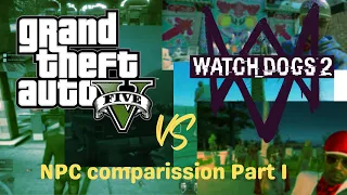 GTA V vs Watch dogs 2  in 2021| NPC comparison | Beach | part I