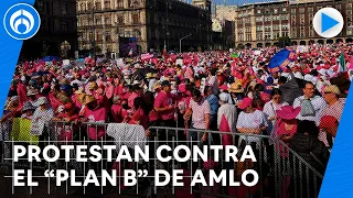 Marcha INE 2023: Llegan miles de personas al Zócalo de la CDMX para "defender al INE"