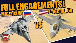 War Thunder DEV - MiG-29SMT vs F-16C Block 50! FULL engagement, BVR/Dogfight!