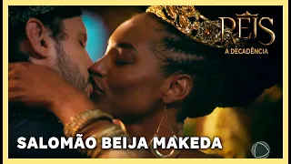 NOVELA REIS: Salomão beija Makeda e pede para ela ficar em Israel