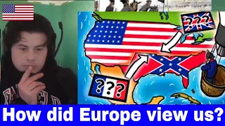 American Reacts American Civil War from The European Perspective | Animated History