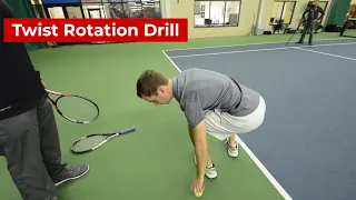 Use the "Twist Rotation Drill" for more serve power