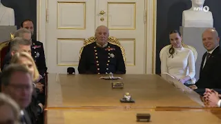 Princess Ingrid Alexandra of Norway sitting in on her first cabinet meeting