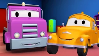 Odtahový vůz Tom a camion platfo | Animák z prostředí staveniště s auty a nákladními vozy (pro děti)