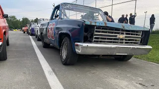 Jesse Langley Trucks Heat Race At Speedway 95