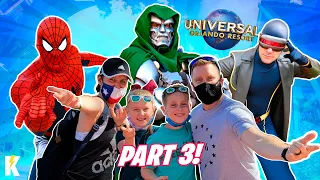 Meeting Marvel Super Heroes at Universal Studios Orlando Family Vlog Day 3!! / K-City Family