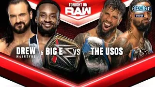 Drew Mcintyre y Big E vs The Usos - WWE Raw 11 De Octubre Del 2021 En Español