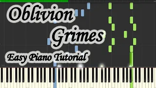 Oblivion - Grimes - Very easy and simple piano tutorial synthesia cover