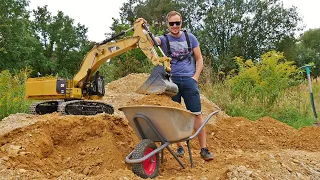 XXL180kg RC Excavator loading wheelbarrow XXL RC รถขุดโหลดรถสาลี่ Excavadora XXL RC carga carretilla