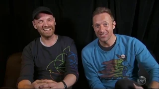 Coldplay - Chris Martin & Jonny Buckland "Wobbly Butt Cheeks" Australian Tv Interview Dec  9 2016