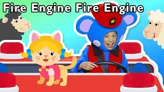 Fire Engine, Fire Engine + More | FIRE TRUCK RESCUE PATROL | Mother Goose Club Phonics Songs