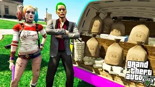 ДЖОКЕР И ХАРЛИ КВИНН ОГРАБИЛИ БАНК В ГТА 5 МОДЫ!ОБЗОР МОДА В GTA 5! ВИДЕО ГТА MODS