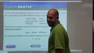 Lesson 13: Problems about comparing, elapsed time problems (Saxon Math, Level 6)