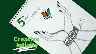 Kashmir day drawing ||5th feb Kashmir solidarity day|| Step by step easy drawing for beginners