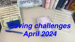 CASH STUFFING MY SAVING CHALLENGES |APRIL, 2024| $180 #savingchallenge #cashstuffing |💵#money