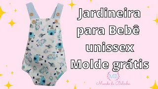 Jardineira para Bebê Unissex com molde grátis