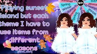 Playing sunset island but each theme I have to use items from different seasons ||Beom_Bear||