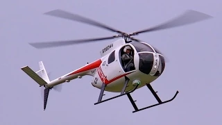 HUGHES 500-D GIANT SCALE RC TURBINE MODEL HELICOPTER FLIGHT / Turbine meeting 2015 *1080p50fpsHD*