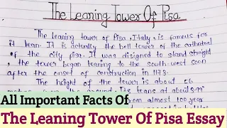 The Leaning Tower Of Pisa Essay In English | Important Facts About Leaning Tower Of Pisa Paragraph