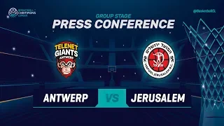 Telenet Giants Antwerp v Hapoel Jerusalem - Press Conf - Basketball Champions League 2018-19