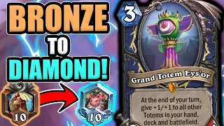 70%+ Winrate Bronze To Diamond! | NEW Totem Shaman = GROSS! | Hearthstone