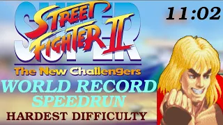 KEN Speedrun NEW World Record Hardest Difficulty 11:02 - Super Street Fighter II The New Challengers