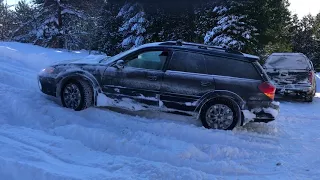 Subaru outback 3.0r vs Volvo XC70 in the snow