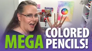 Coloring with MEGA Colored Pencils! (Cretacolor Mega Colored Pencils Review)